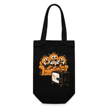 Kürbisse schauen einen Horrorfilm - Geschenkbeutel für Flaschen - Schwarz - Vorne