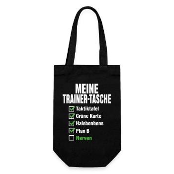 Handball Trainer Tasche – Taktiktafel & Plan B - Geschenkbeutel für Flaschen - Schwarz - Vorne