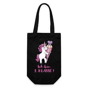 Unicorn with sugar bag First class - Gift Bag for Bottles - black - Front