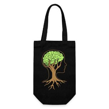 Tree brain design - Gift Bag for Bottles - black - Front