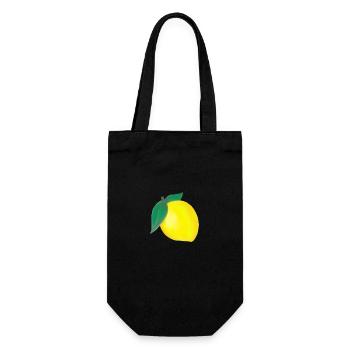Zitrone - Geschenkbeutel für Flaschen - Schwarz - Vorne