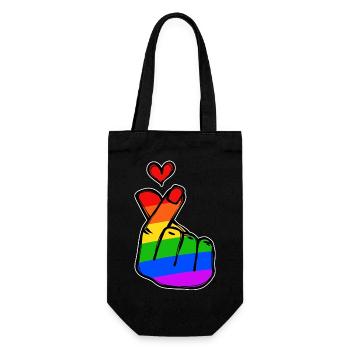 Peace Heart Love Rainbow Peace Movement - Gift Bag for Bottles - black - Front