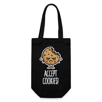 Funny programmers Woke, Accept Cookies, Cookies - Gift Bag for Bottles - black - Front