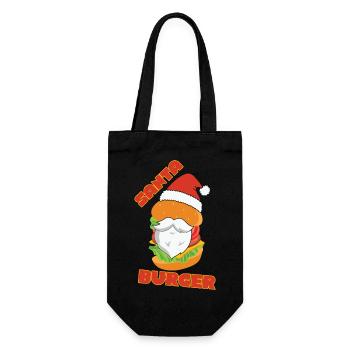 Santa burger christmas fast food - Gift Bag for Bottles - black - Front