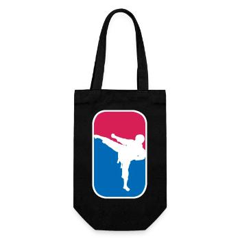 Kampfsport Kämpfer Karate Judo lustige Geschenk - Geschenkbeutel für Flaschen - Schwarz - Vorne