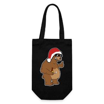 Noël Noël Fête du Père Noël Drôle - Sac à bouteille - noir - Devant