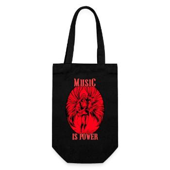 MUSIC IS POWER - Gift Bag for Bottles - black - Front