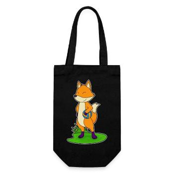 Fuchs Volleyballspieler Volleyball - Geschenkbeutel für Flaschen - Schwarz - Vorne