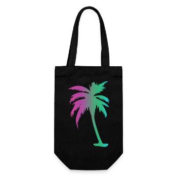 Tropical Beach Paradise Palm Rainbow 10 - Gift Bag for Bottles - black - Front