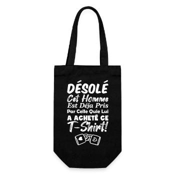 Saint-Valentin Homme Fiancé Cadeau Humour Mariage - Sac à bouteille - noir - Devant