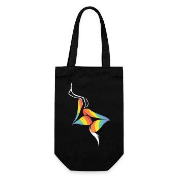 Küssen Lippen - Pride Diversity - Geschenkbeutel für Flaschen - Schwarz - Vorne