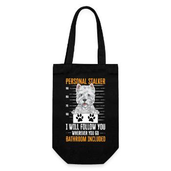 West Highland White Terrier Westie - Geschenkbeutel für Flaschen - Schwarz - Vorne