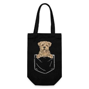 Cairn Terrier Hund - Geschenkbeutel für Flaschen - Schwarz - Vorne