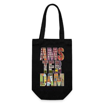 Amsterdam 2 - Gift Bag for Bottles - black - Front