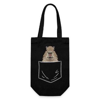 Capybara Nagetier - Geschenkbeutel für Flaschen - Schwarz - Vorne