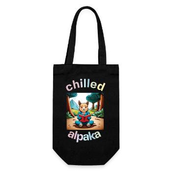 chilled alpaka - Geschenkbeutel für Flaschen - Schwarz - Vorne