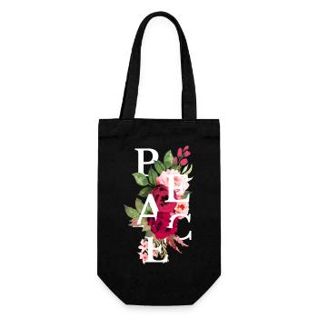Peace flowers - Sac à bouteille - noir - Devant
