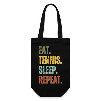EAT TENNIS SLEEP REPEAT - Gift Bag for Bottles - black - Front