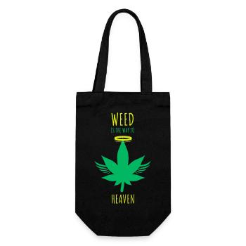 Weed is the way to heaven - Gift Bag for Bottles - black - Front