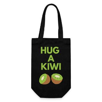 HUG A KIWI - Gift Bag for Bottles - black - Front