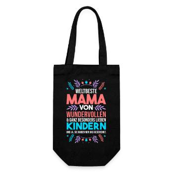 Weltbeste Mama - Geschenkbeutel für Flaschen - Schwarz - Vorne