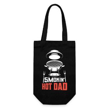 Smokin' Hot Dad Smoker BBQ Grilling - Geschenkbeutel für Flaschen - Schwarz - Vorne