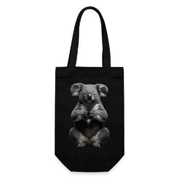 Praying Koala - Gift Bag for Bottles - black - Front