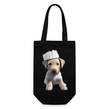 Labrador Retriever Restaurateur Puppy Cooking - Gift Bag for Bottles - black - Front