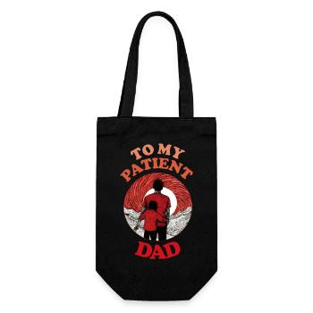 À mon père patient, bonne fête des pères - Sac à bouteille - noir - Devant