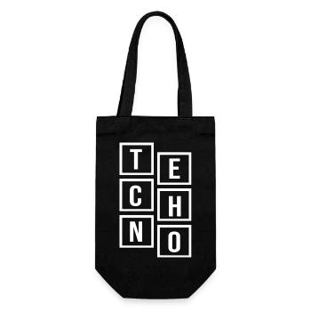 Techno-Square-Musik - Geschenkbeutel für Flaschen - Schwarz - Vorne