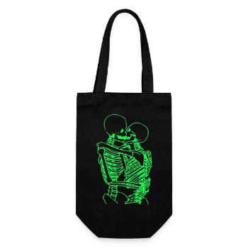 skull skeleton death halloween horror black dead - Gift Bag for Bottles - black - Front