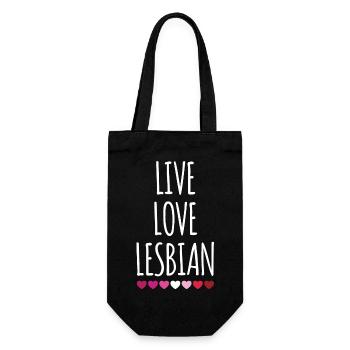 Live. Love. Lesbian. - Gift Bag for Bottles - black - Front