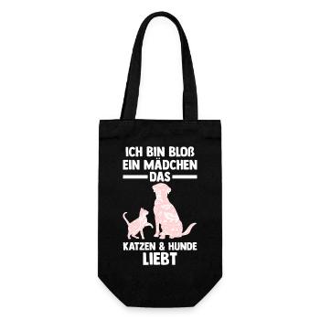 Hunde Katzenliebhaber Hundeliebhaber Katzen - Geschenkbeutel für Flaschen - Schwarz - Vorne