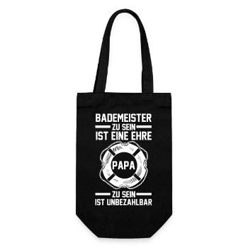 Rettungsschwimmer Vater Papa Bademeister - Geschenkbeutel für Flaschen - Schwarz - Vorne