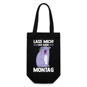 Lass Mich Ich Habe Montag Katzen - Geschenkbeutel für Flaschen - Schwarz - Vorne