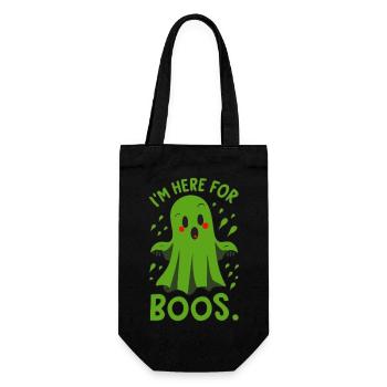 Spooky Cute Kawaii Ghost Design – Im Here For Boos - Gift Bag for Bottles - black - Front