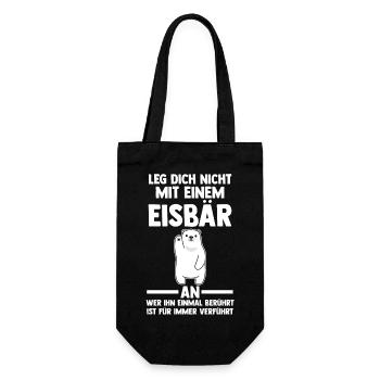 Eisbär Eisbären - Geschenkbeutel für Flaschen - Schwarz - Vorne