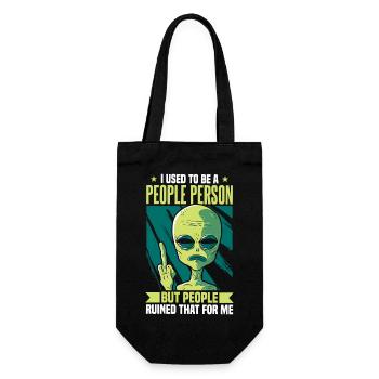 Früher war ich ein geselliger Mensch Alien Antisozial - Geschenkbeutel für Flaschen - Schwarz - Vorne
