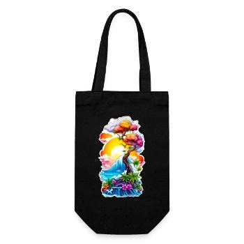 High waves 05 - Geschenkbeutel für Flaschen - Schwarz - Vorne