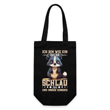 Dachsbesitzer Kostüm Honigdachs Dachsbliebhaber - Geschenkbeutel für Flaschen - Schwarz - Vorne