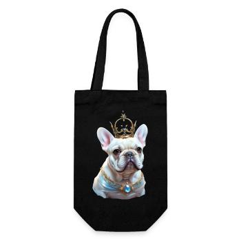 French Bulldog Head on Shirt's and Access - Gift Bag for Bottles - black - Front