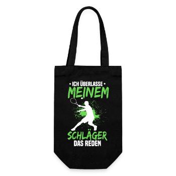 Ich Überlasse Meinem Schläger Das Reden - Geschenkbeutel für Flaschen - Schwarz - Vorne