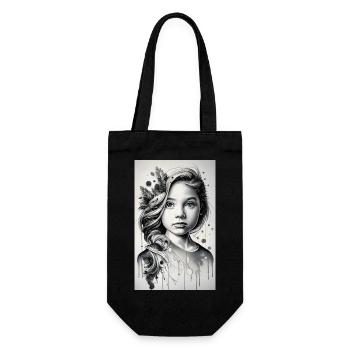 Fille en noir et blanc - Sac à bouteille - noir - Devant