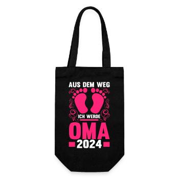 Werdende Oma 2024 - Geschenkbeutel für Flaschen - Schwarz - Vorne