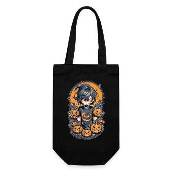 halloween - monstre et sorciere manga - Sac à bouteille - noir - Devant