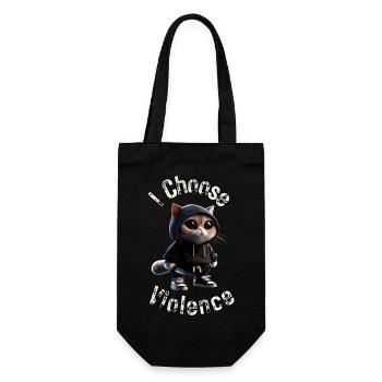 I Choose Violence Cat I Cat Lover I Anti Social - Geschenkbeutel für Flaschen - Schwarz - Vorne