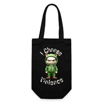 I Choose Violence Cat I Cat Lover I Anti Social - Geschenkbeutel für Flaschen - Schwarz - Vorne