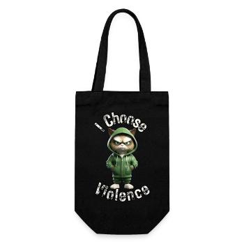 I Choose Violence Cat I Cat Lover I Anti Social - Geschenkbeutel für Flaschen - Schwarz - Vorne
