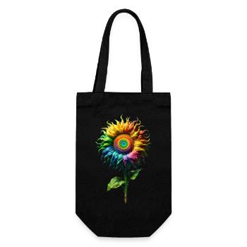 Rainbowcore Sunflower | Vincent van Gogh Style - Gift Bag for Bottles - black - Front