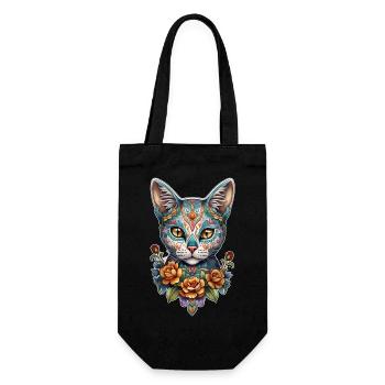 Cat Mexico - Dia de los Muertos - Gift Bag for Bottles - black - Front
